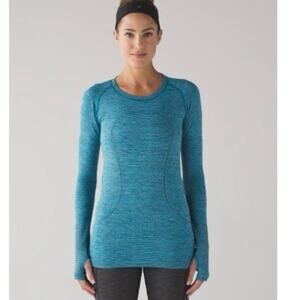 Lululemon Swiftly Tech Long Sleeve Crew Indian Ocean Blue Size 12